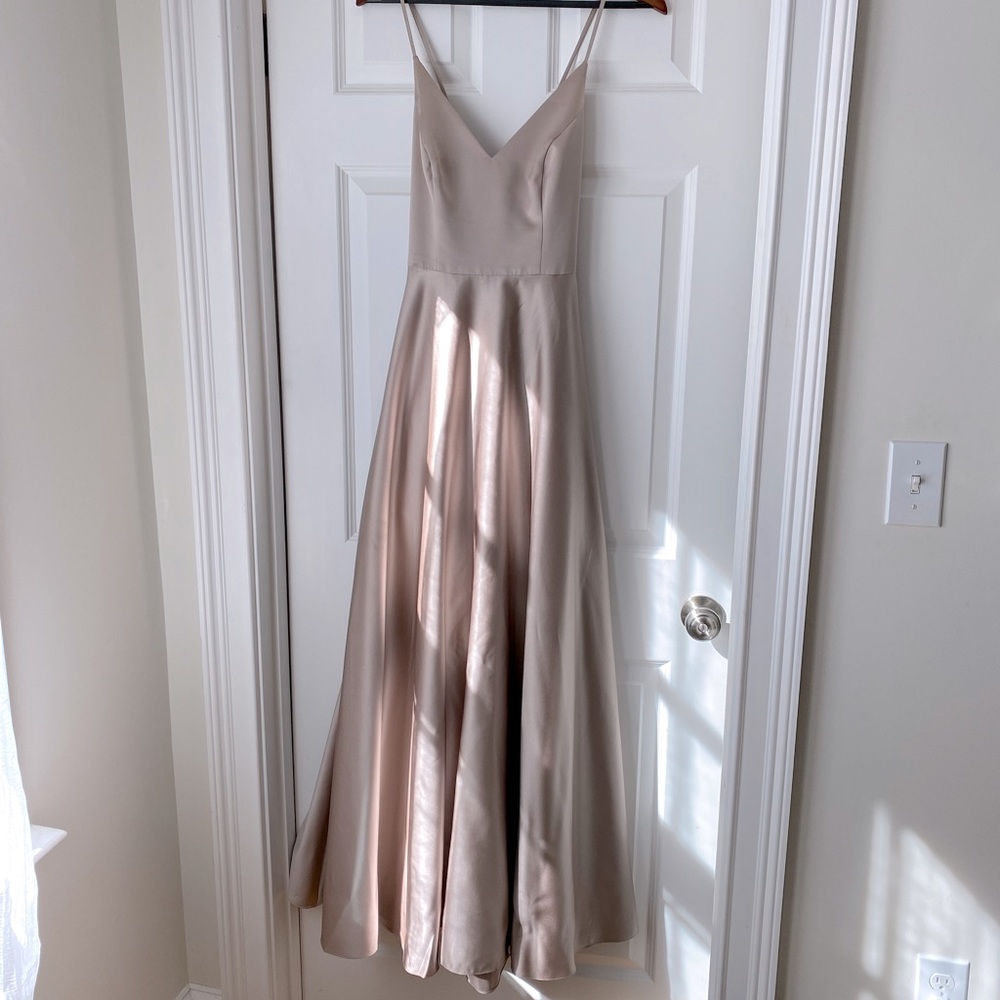 David’s Bridal Champagne bridesmaids dress